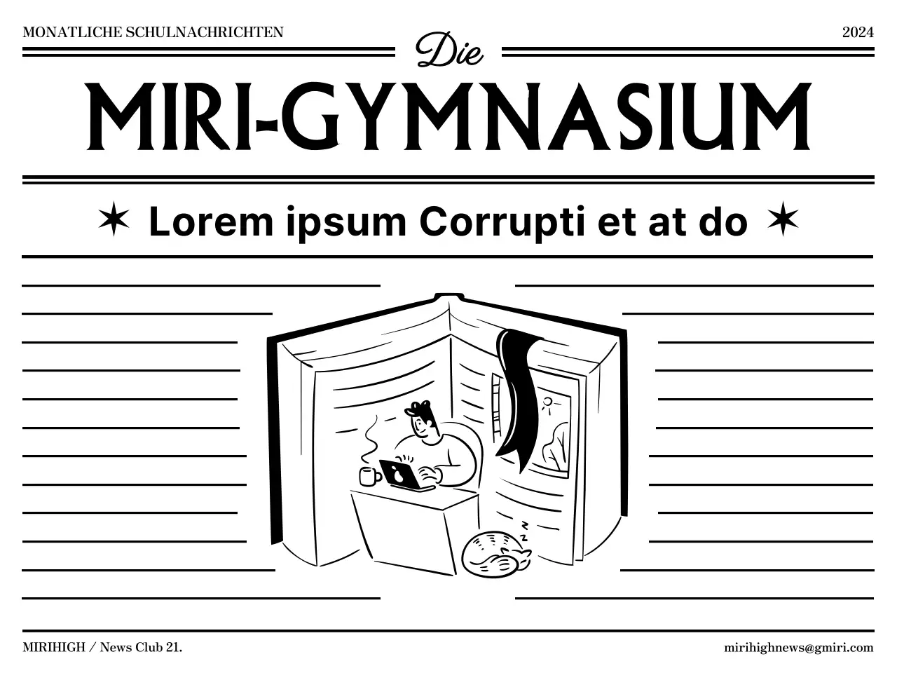 Umschlaggestaltung im Stil der Zeitungsgestaltung