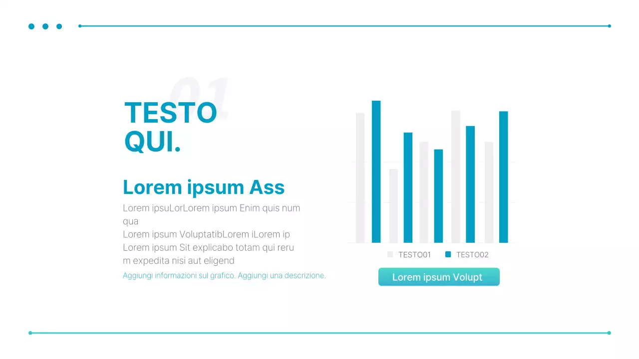 Una semplice presentazione aziendale in blu e menta