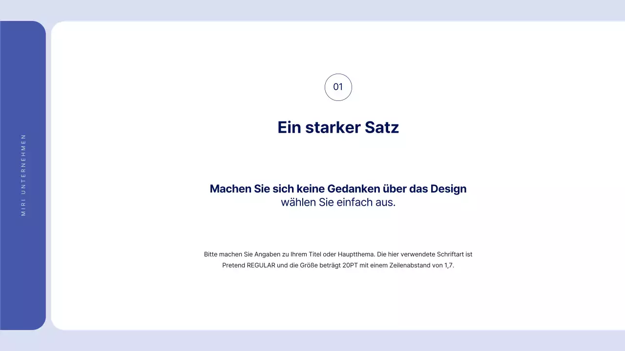 Einfacher Text in Blau für einen Bericht, über den man viel schreiben kann