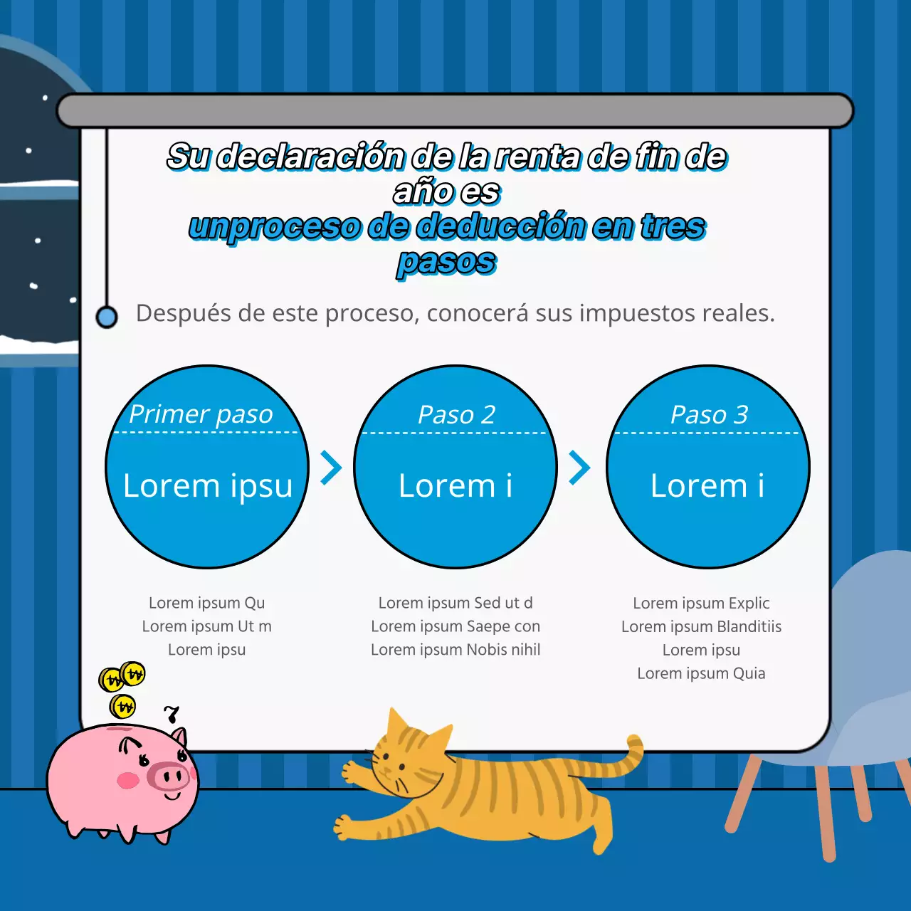 Contabilidad azul marino y blanca en pocas palabras