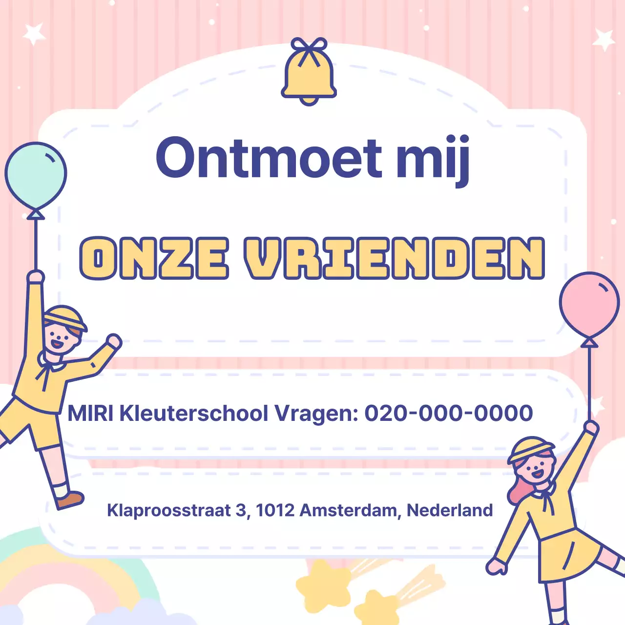 Schattige lichtblauwe en roze kleuterschool advertenties