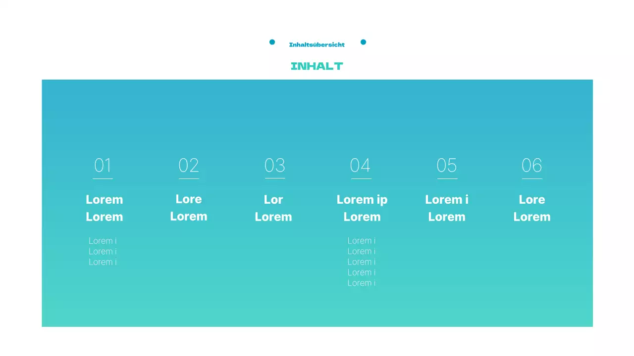 Eine einfache Geschäftspräsentation in Blau und Minze