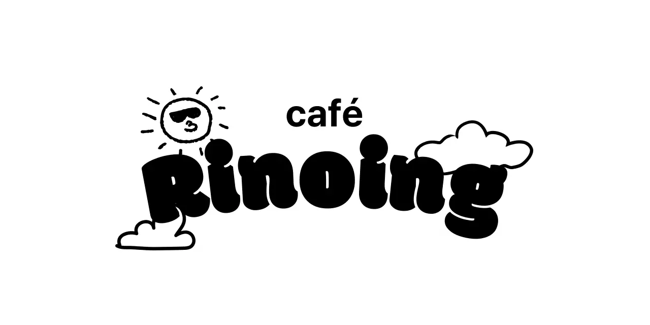 Een café met een schattig lijnillustratieconcept