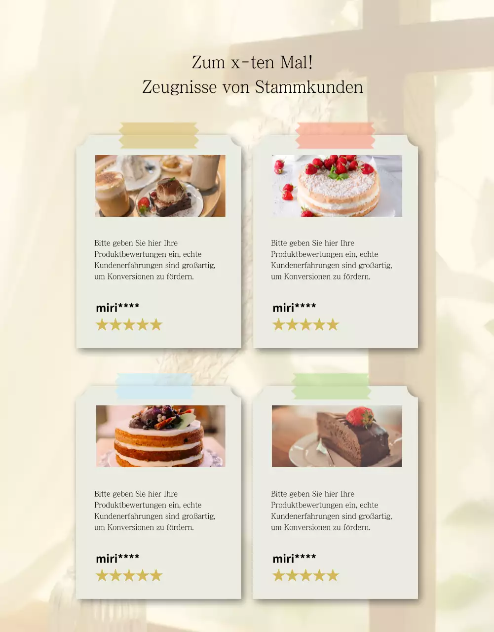 Ankündigung des Verkaufs einer einfachen beige-elfenbeinfarbenen Torte