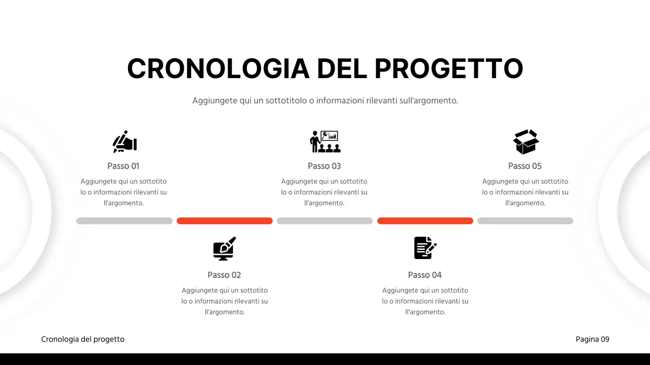 Materiale per relazioni aziendali classiche in nero e rosso
