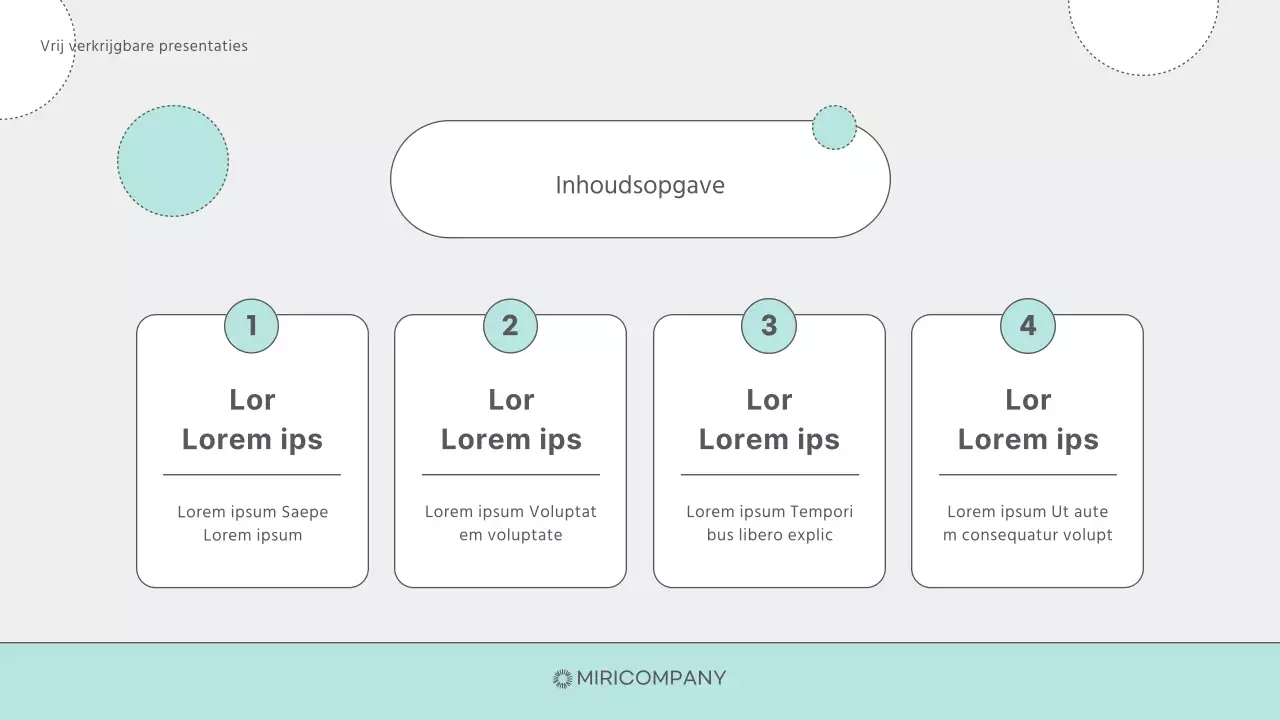 Presentaties met een eenvoudige grijze en mintkleurige achtergrond