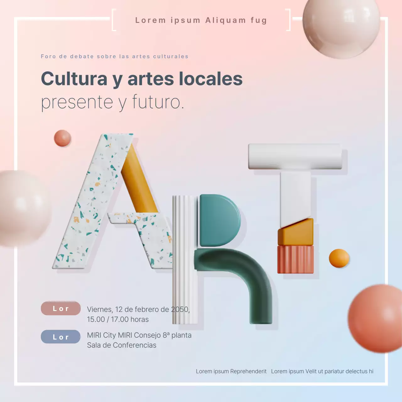 Un sencillo informe de resultados de reunión en rosa y azul claro