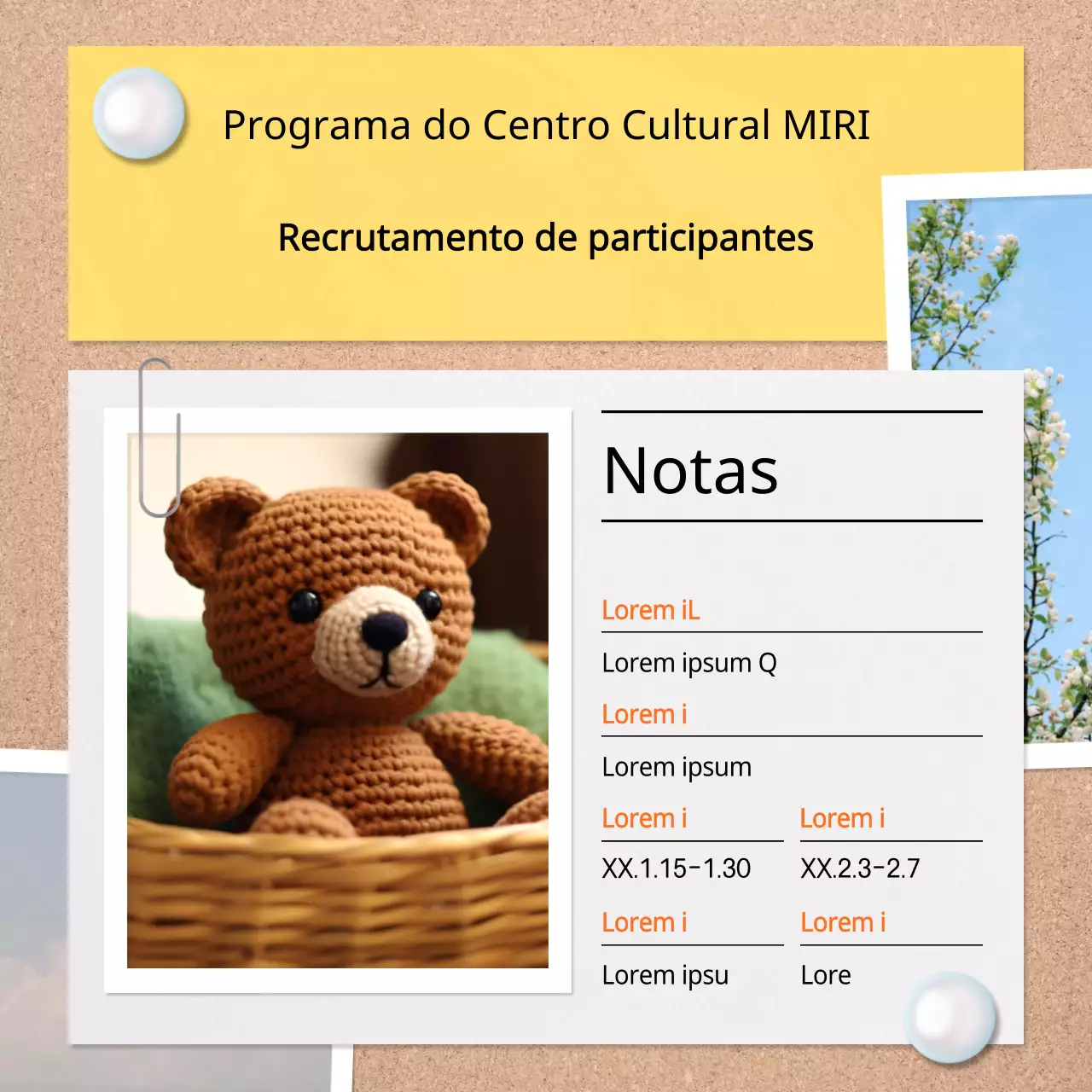 Promover um programa simples em amarelo e castanho