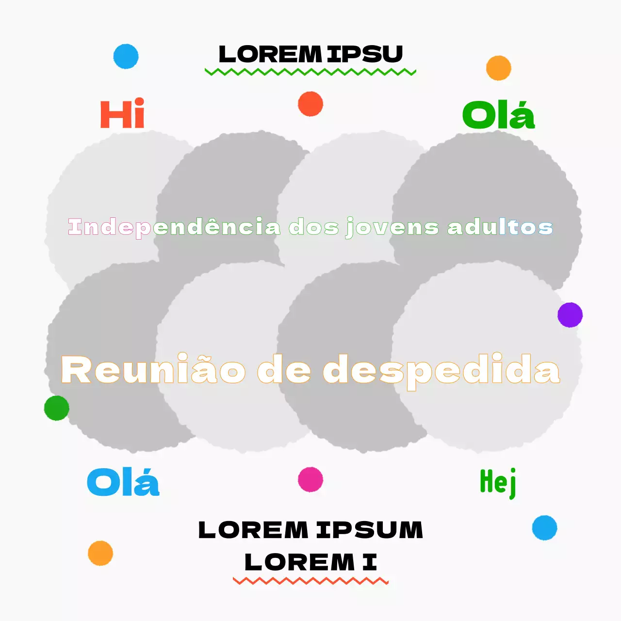 Anúncio da reunião de jovens rosa e verde