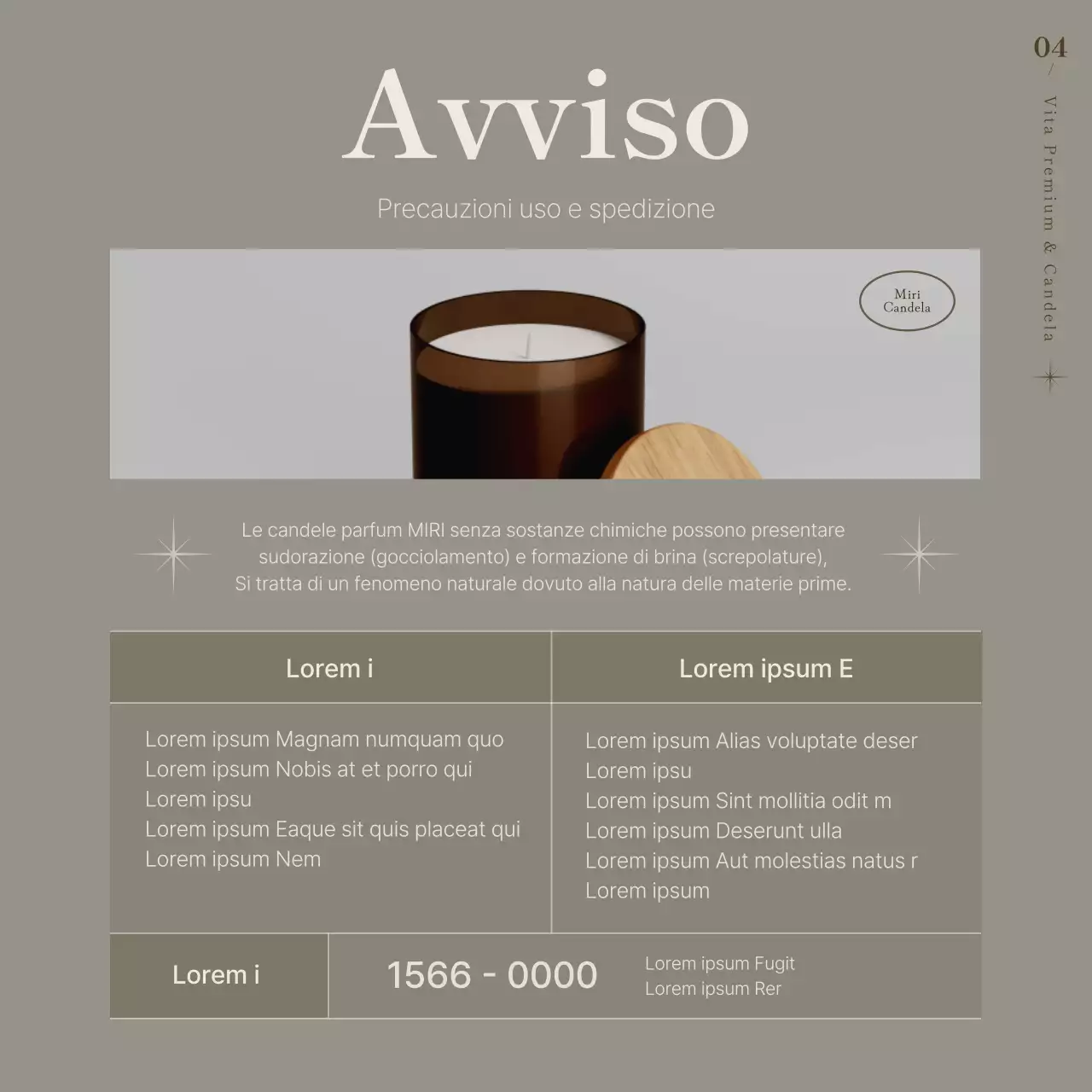 Promuovere una semplice candela in beige