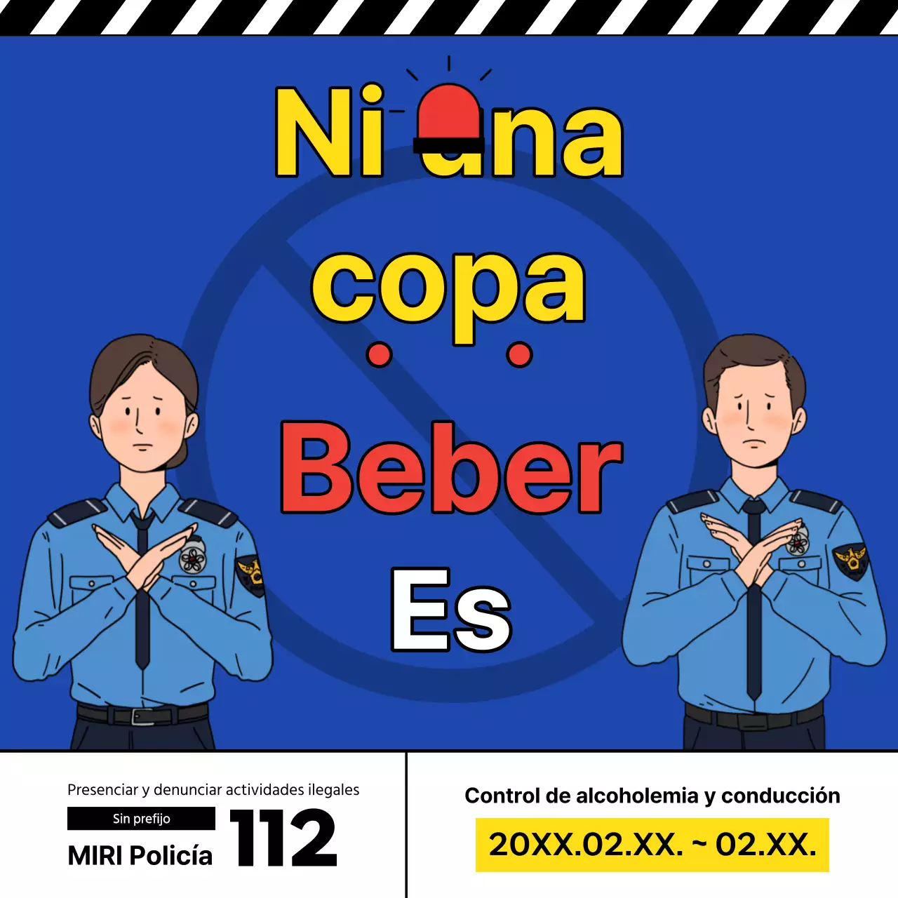 Los acentos azules y rojos promueven el control policial de la conducción bajo los efectos del alcohol