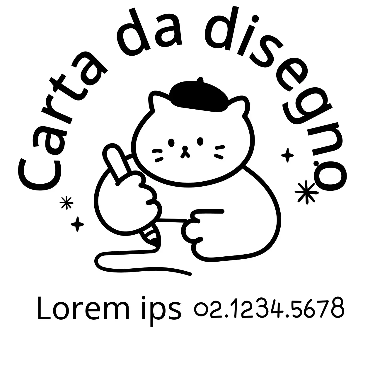 Promozione della scuola d'arte con illustrazioni di gatti