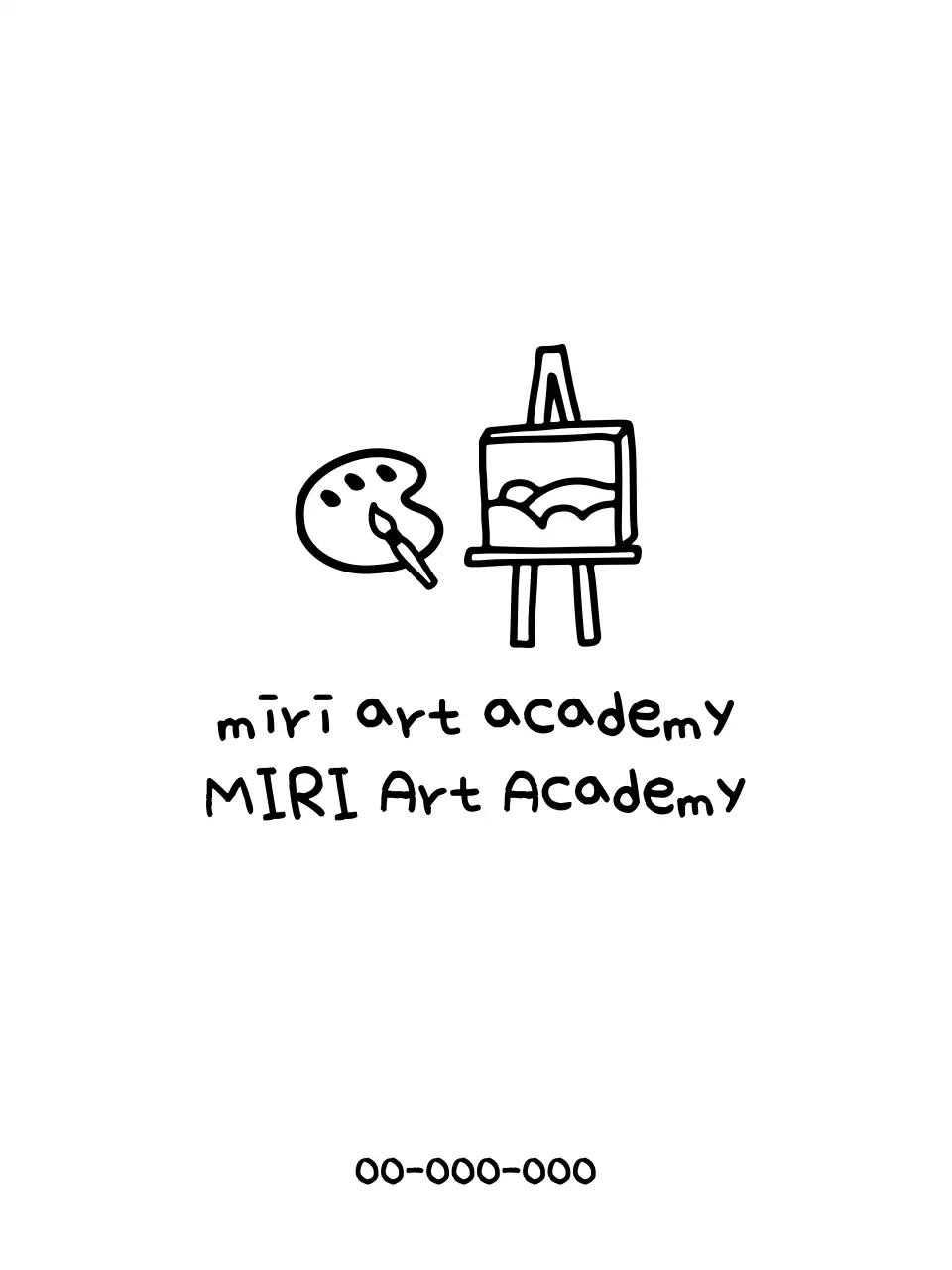 A drawing-like art school with palettes and canvas paintings