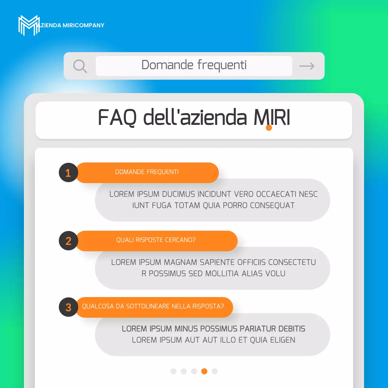 Un semplice pitch book aziendale blu e fluorescente