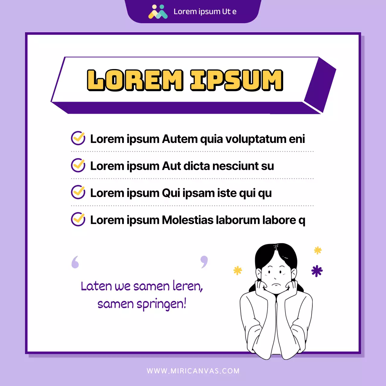 Modern paars en geel programma ter ondersteuning van de aanwerving van vrouwen in de publieke sector