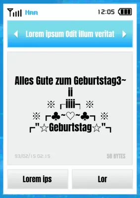 Geburtstagstexte in einer Parodie aus hellblauen und grauen Tweets