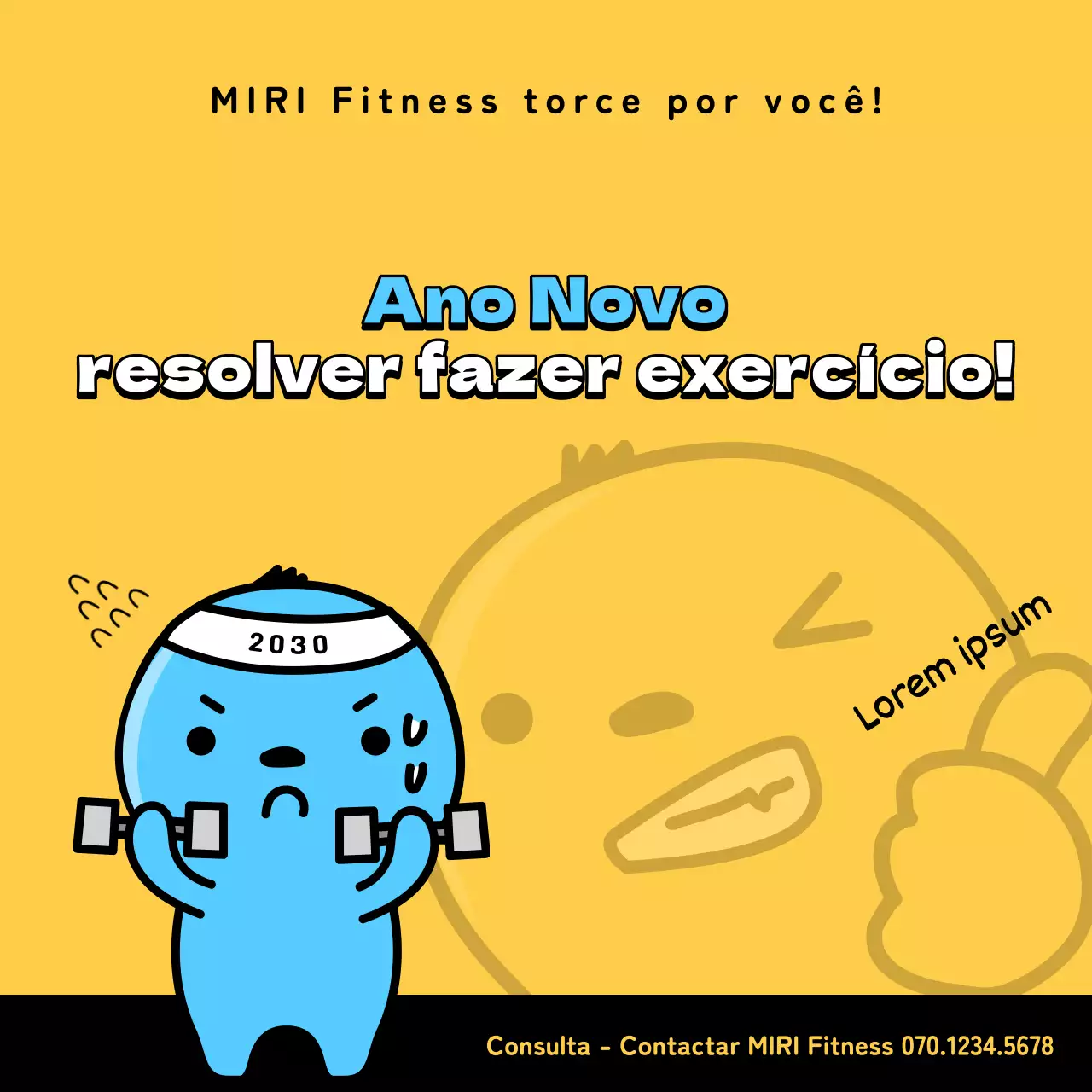 Um simples post amarelo de promoção do ginásio