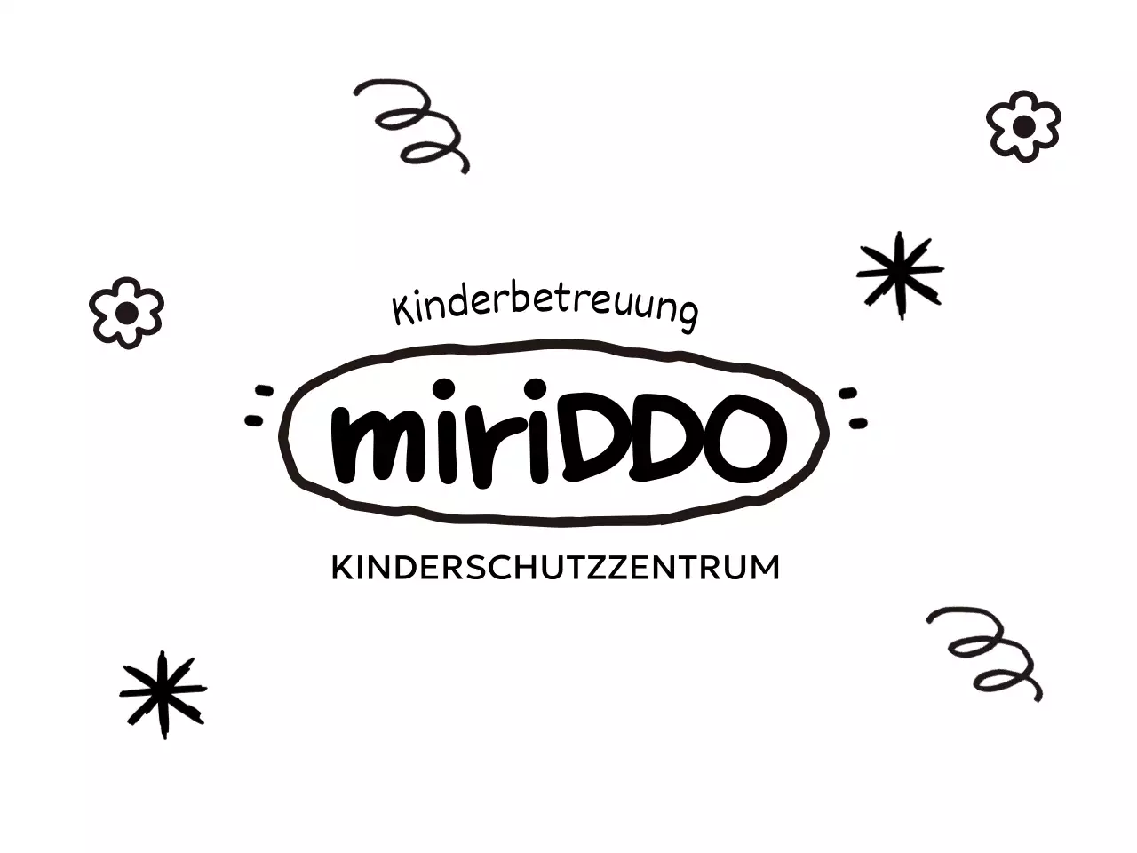 Niedliches Konzept für ein Kinderschutzzentrum mit handgezeichnetem Kunstwerk