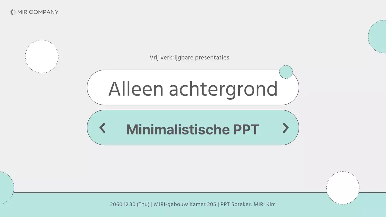 Presentaties met een eenvoudige grijze en mintkleurige achtergrond