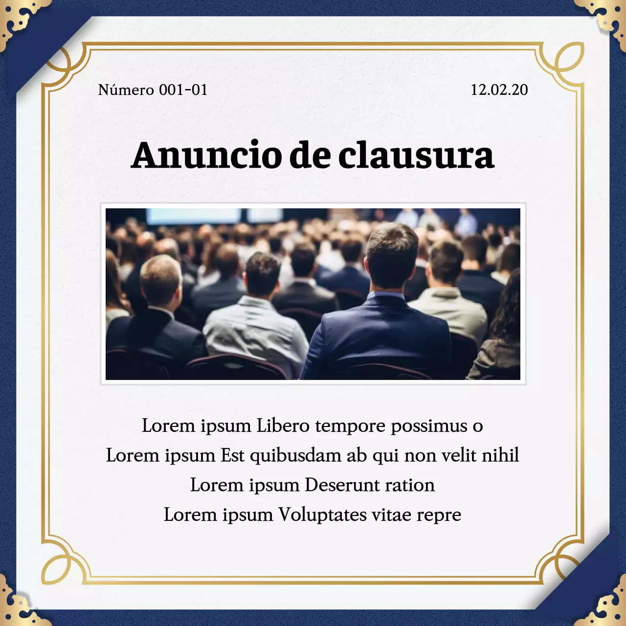 Promueva la finalización del programa con una combinación clásica de colores azul marino y dorado