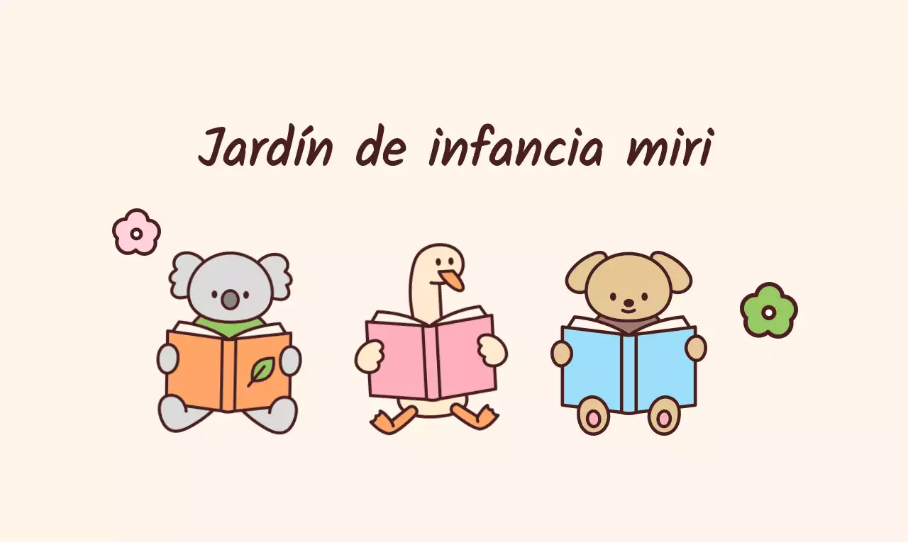 Preescolar con simpáticas ilustraciones de animales sujetando libros
