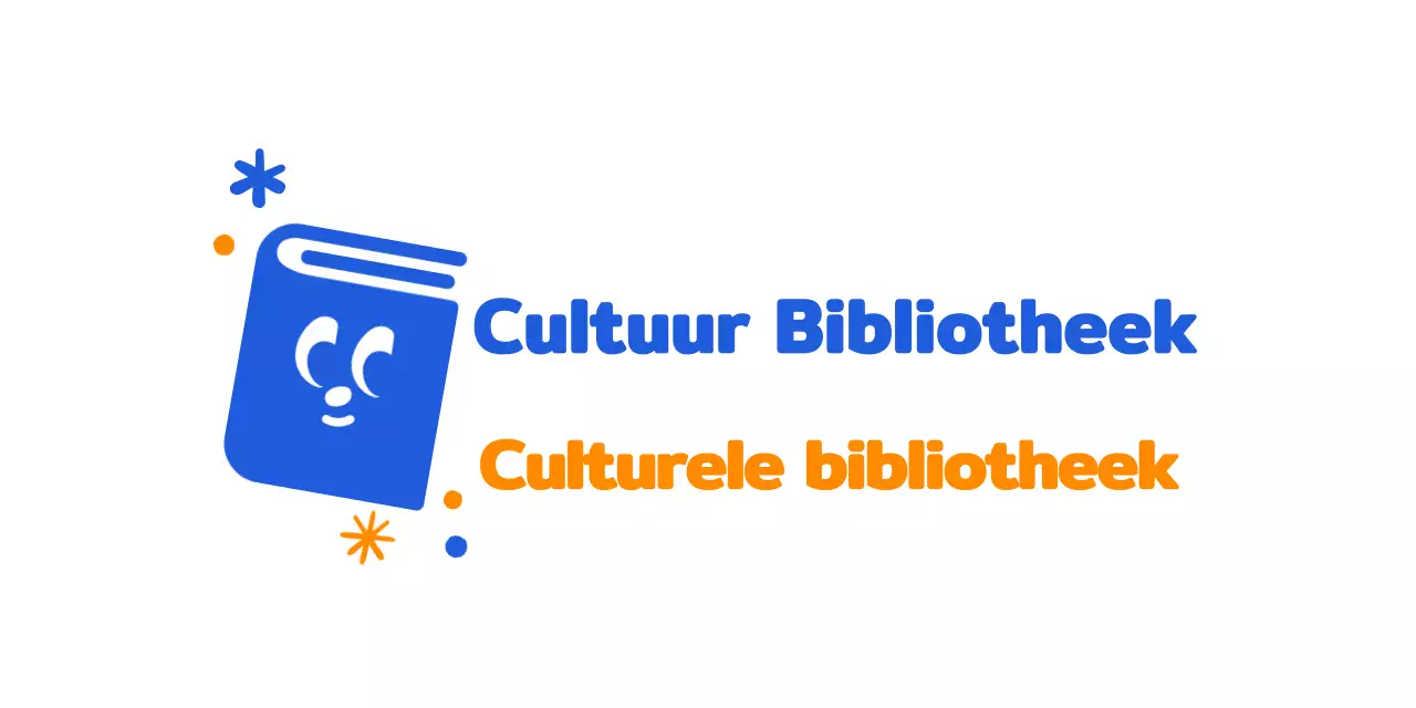 Bibliotheeklogo met leuke boekillustratie