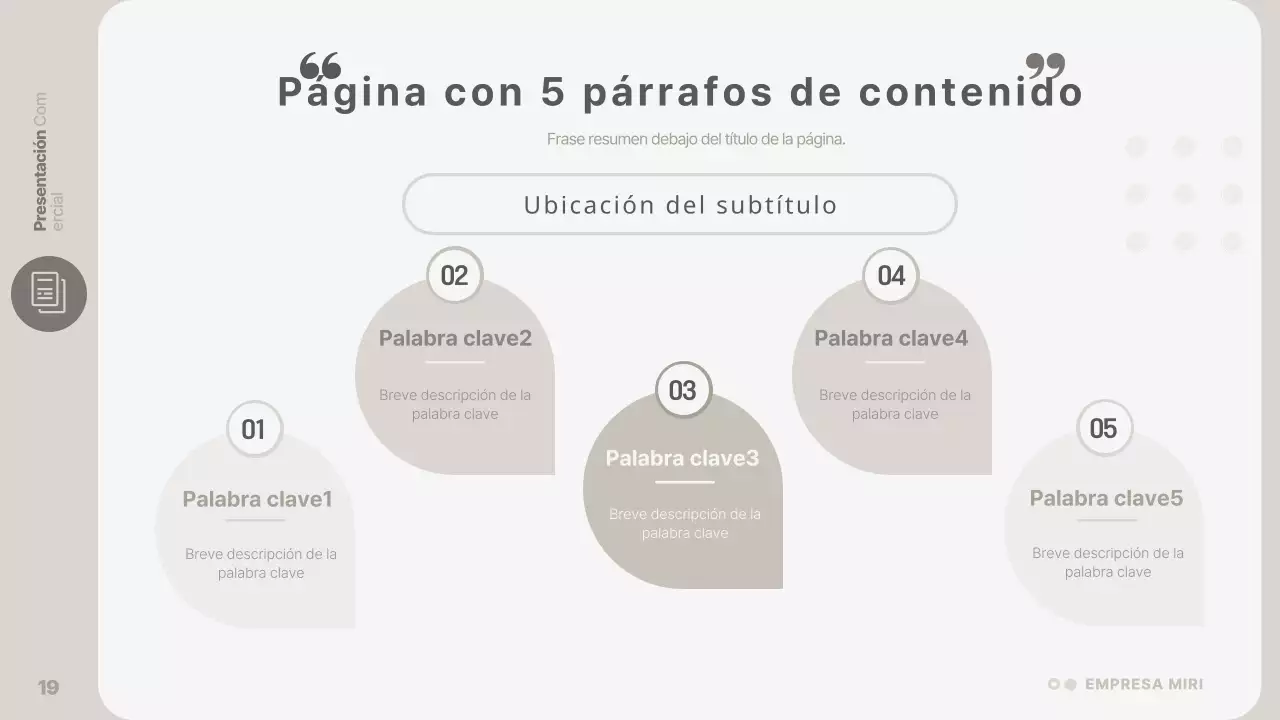 Una presentación de empresa sencilla y de color beige