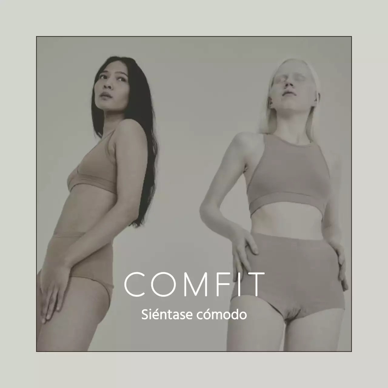 Anuncio de ropa interior simple en blanco y chartreuse