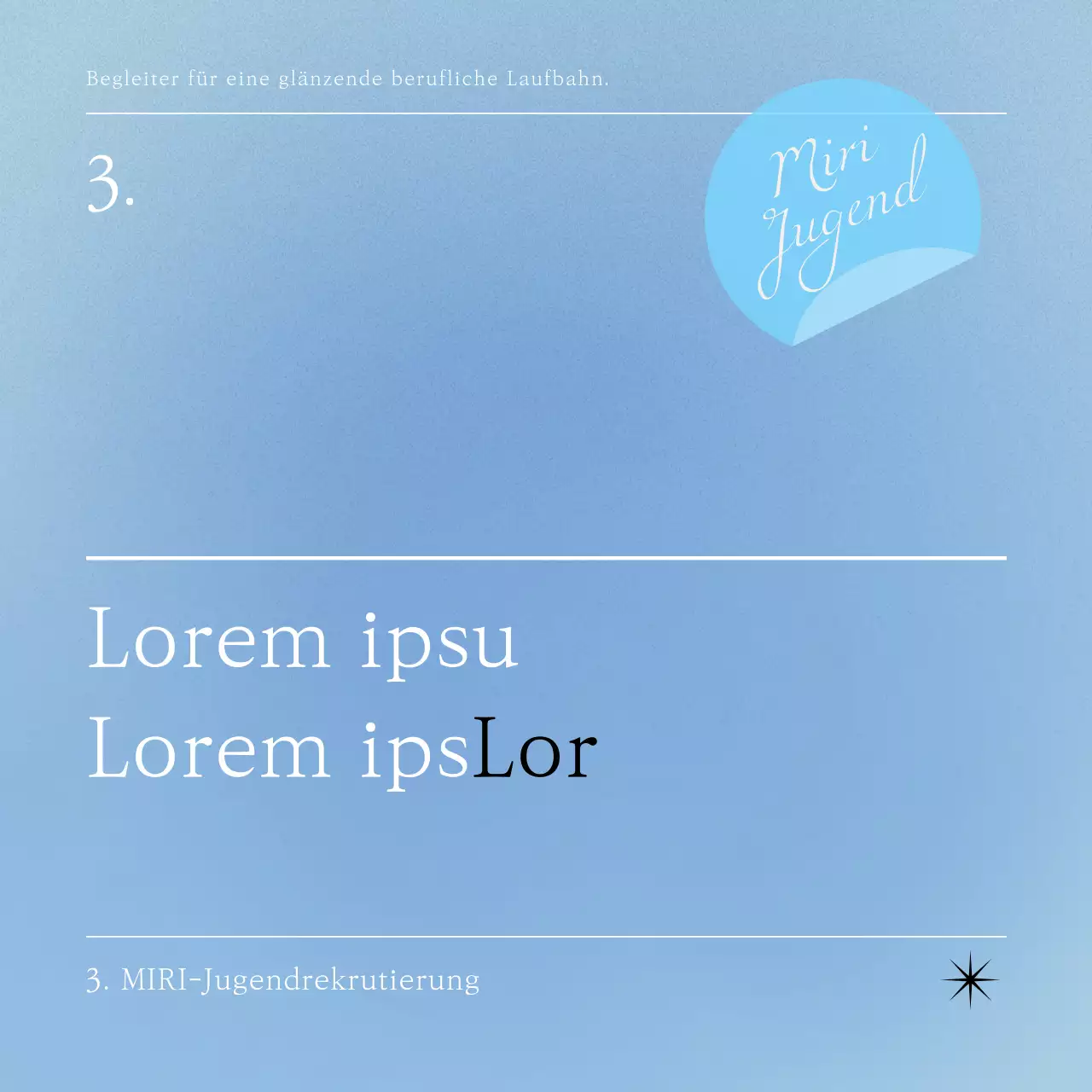 Förderung der modernen Gemeinschaftswerbung in Hellblau und Grau