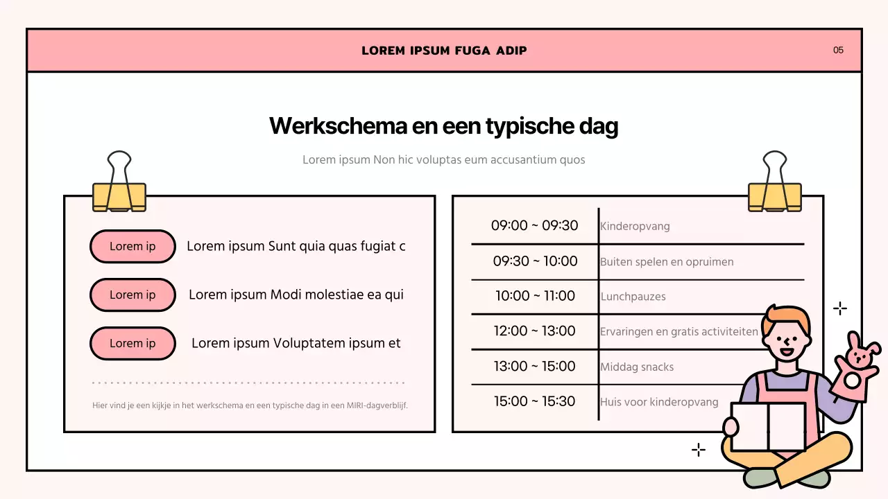 Een eenvoudige roze en limoengroene oriëntatiebrief voor een kinderdagverblijf