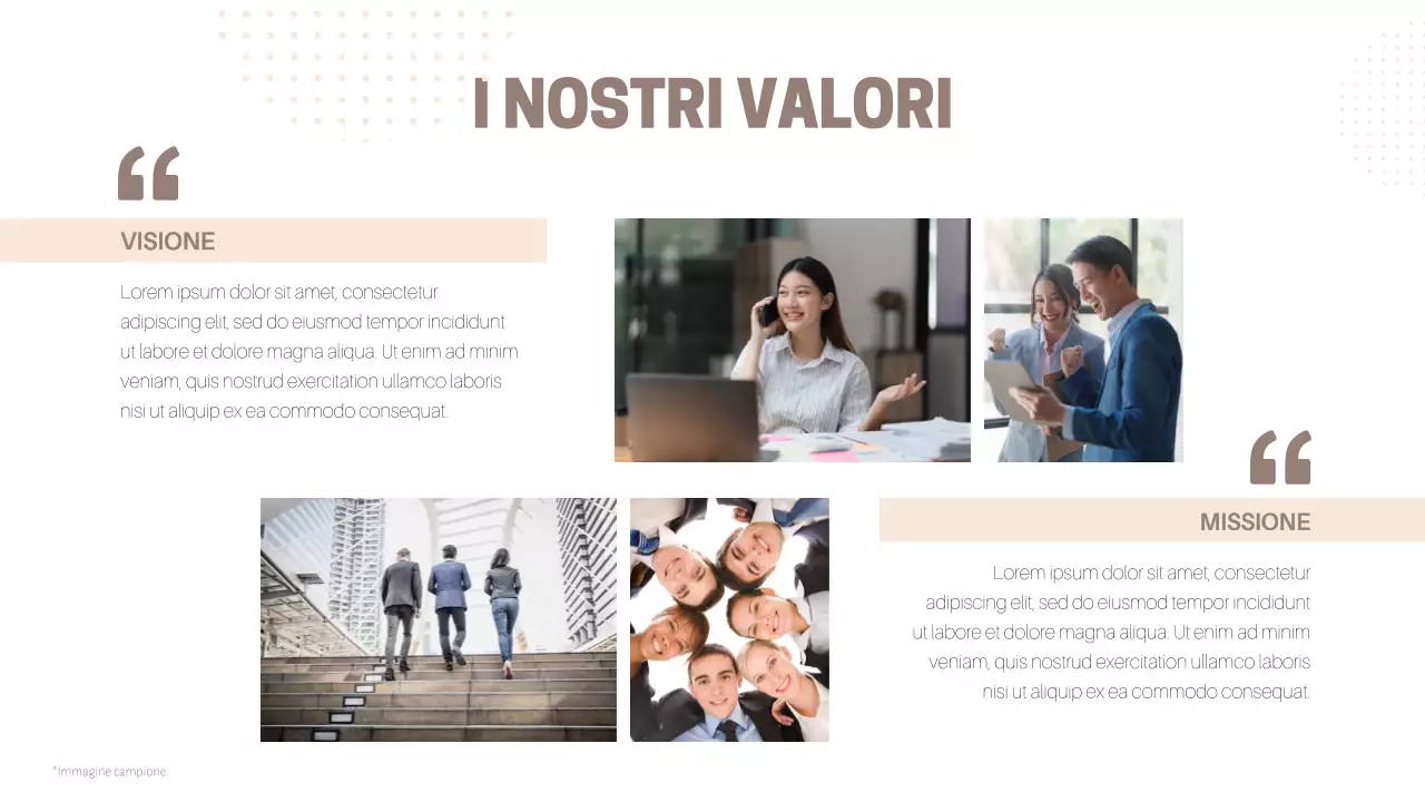 Materiali business classici in beige e marrone