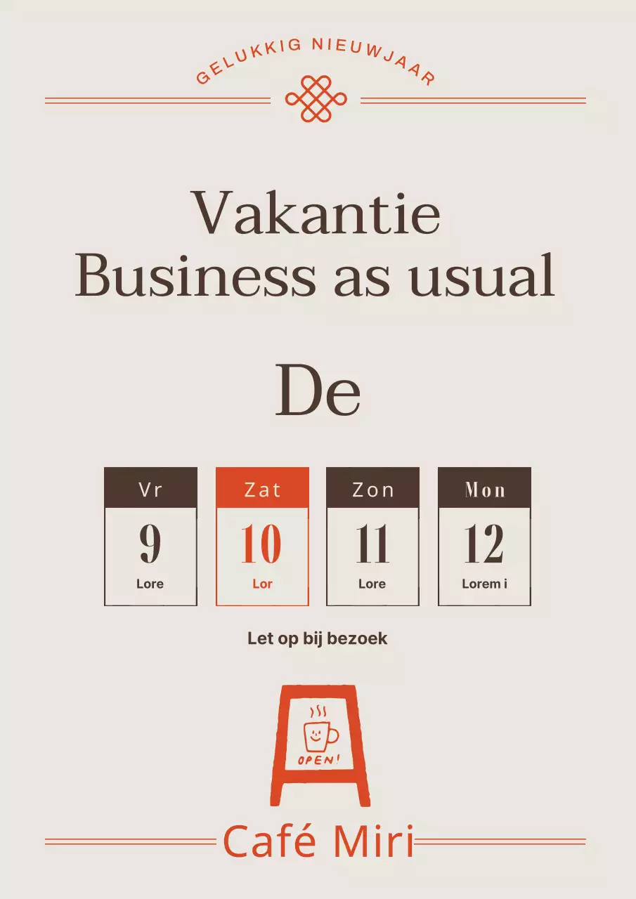 Een eenvoudige grijze vakantieaankondiging