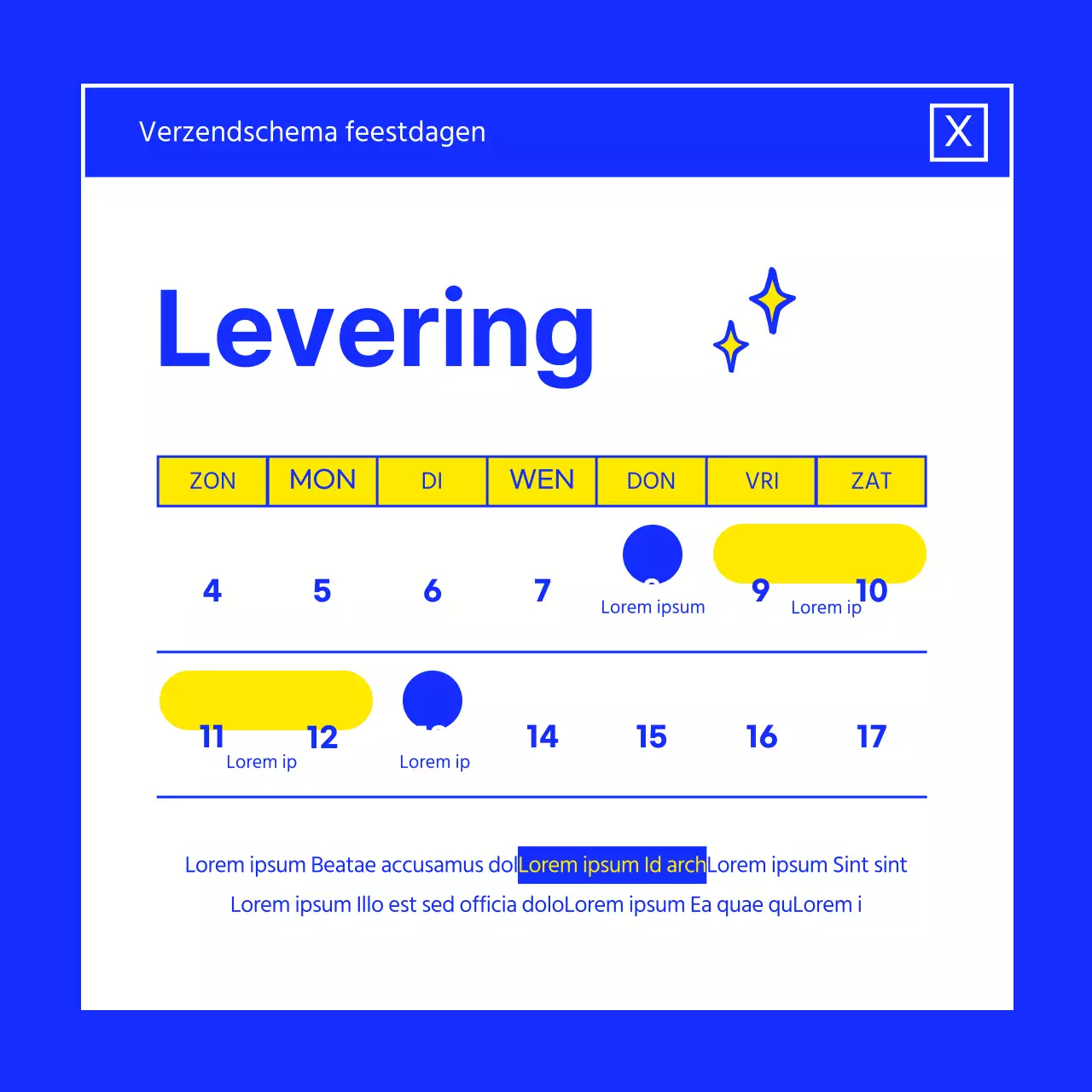 Het merk van een blauw dessert promoten.