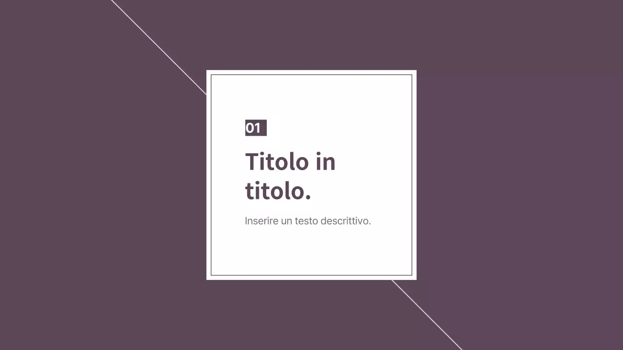 Spiegazione del layout in stile minimalista in viola