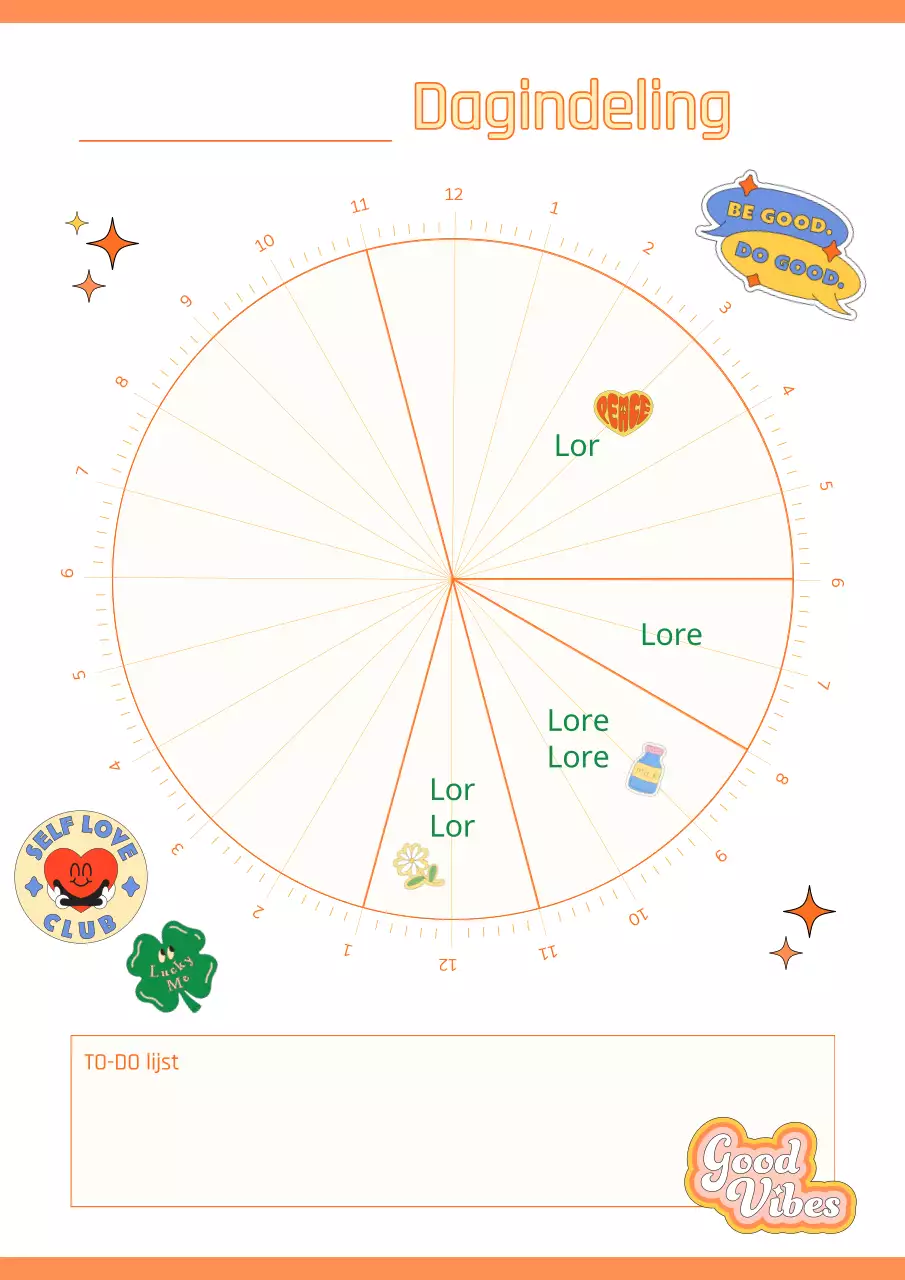 Schattige ronde planner in oranje en ivoor