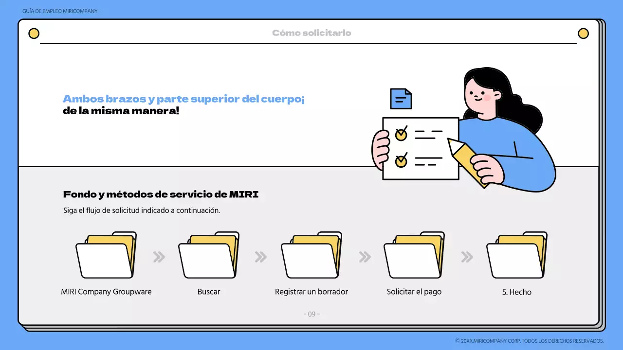 Materiales de formación del libro de embarque azul y amarillo