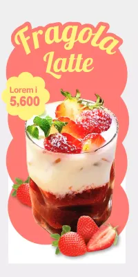 Promuovere una bevanda alla fragola rosa