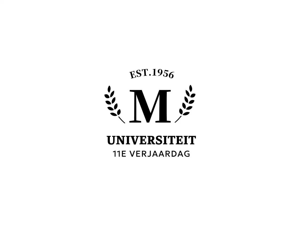 Eenvoudig concept universiteitsherinnering met laurierlogo
