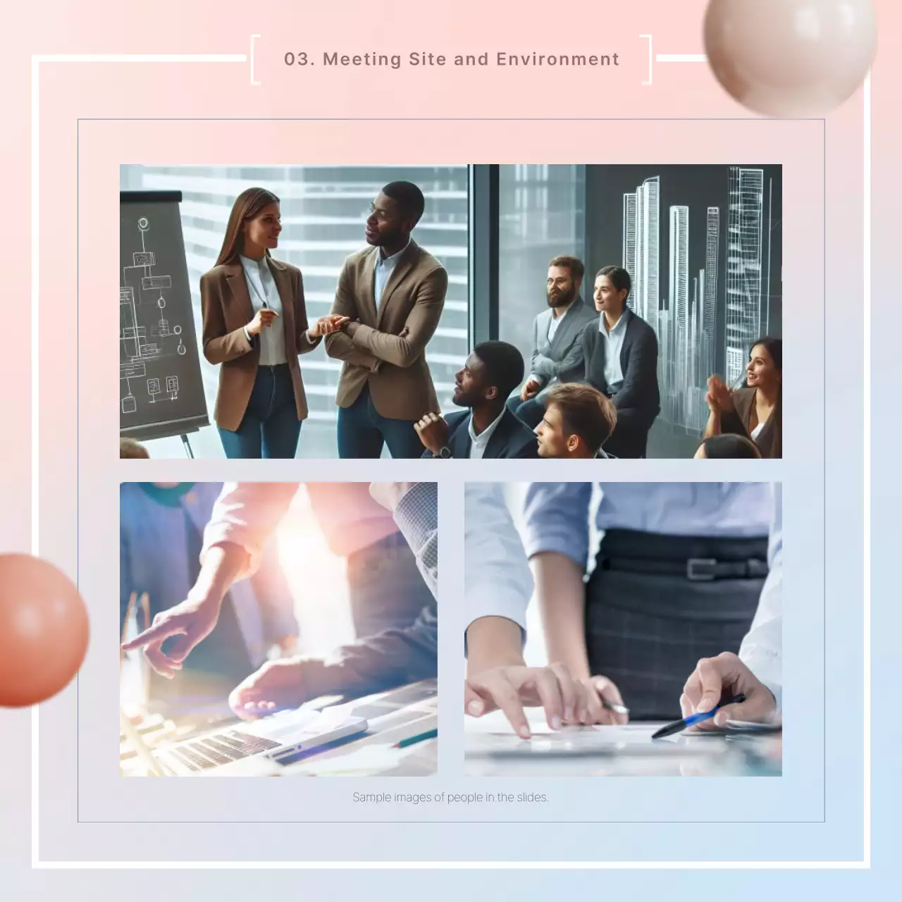 A simple pink and light blue meeting results report