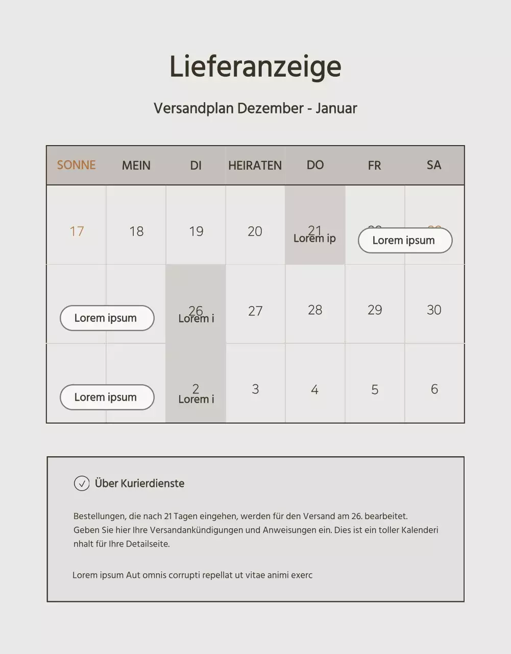 Moderne Winterstrickanzeige in Beige und Braun