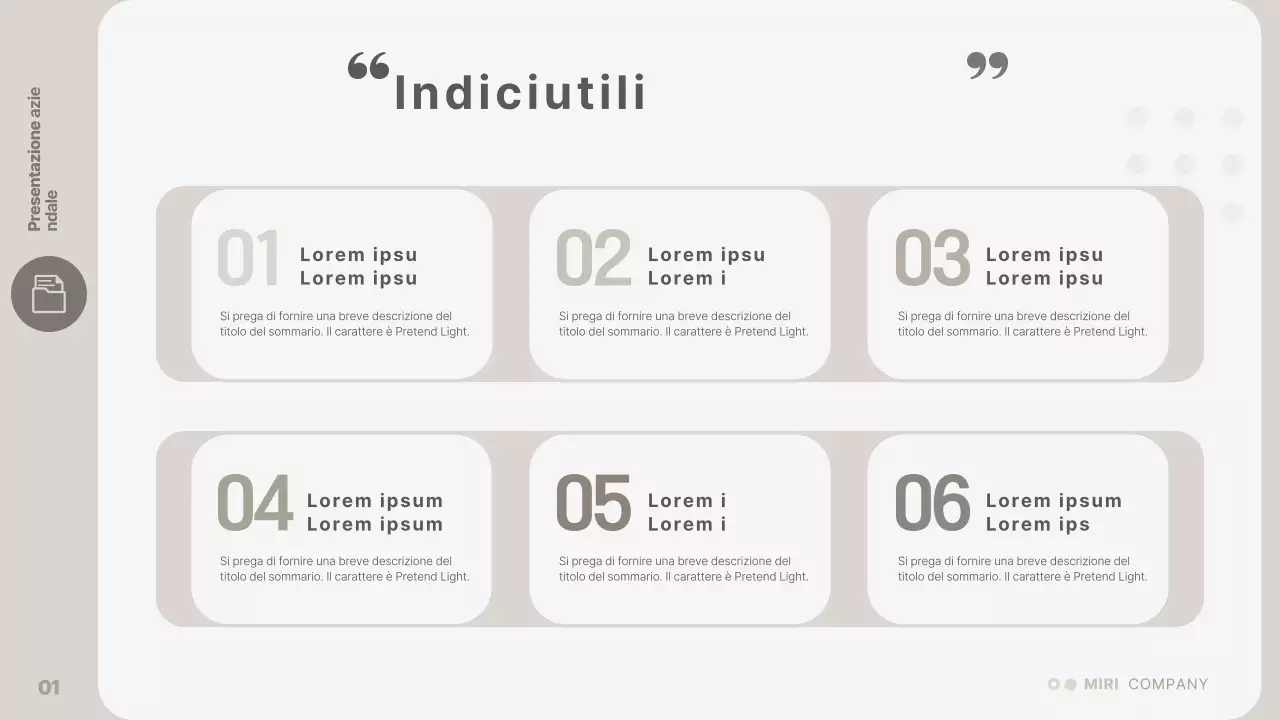 Una presentazione aziendale semplice e beige