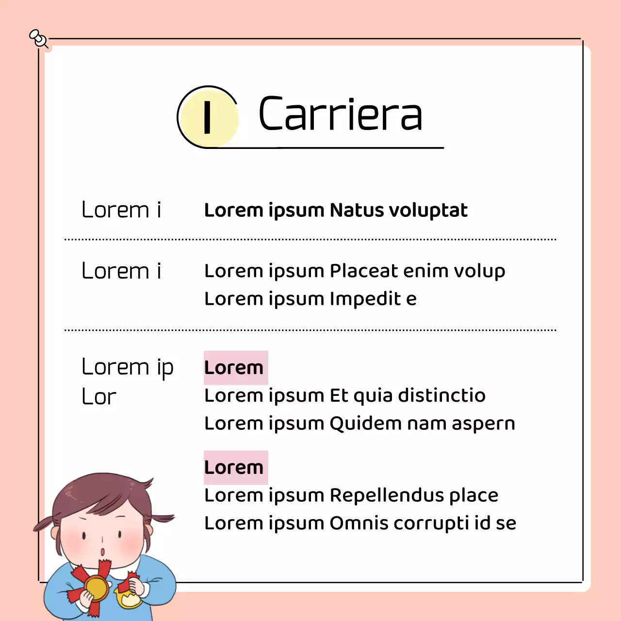 Simpatici annunci prescolari in giallo e rosa