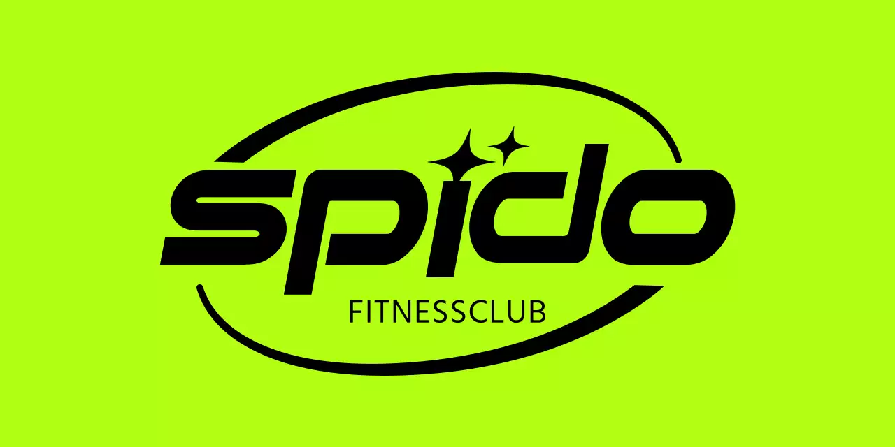 Gebogen geometrisch symbool vorm health club