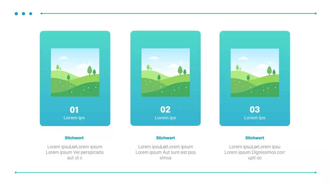 Eine einfache Geschäftspräsentation in Blau und Minze