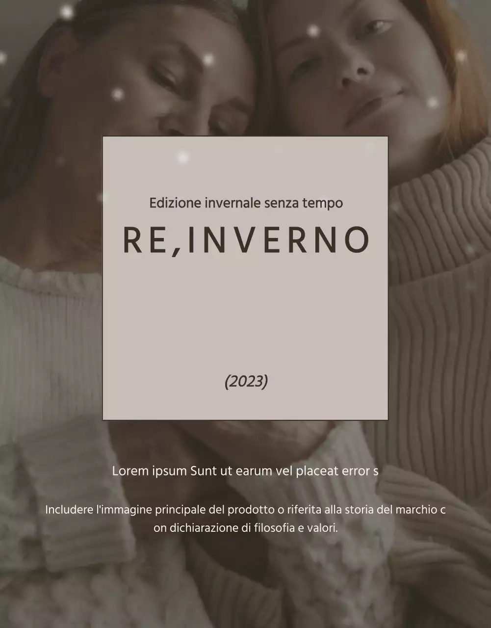 Annuncio di maglieria invernale moderna in beige e marrone