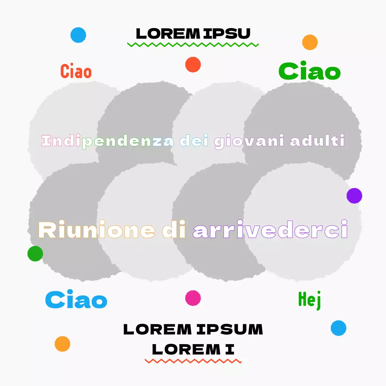 Annuncio di riunione dei giovani rosa e verdi