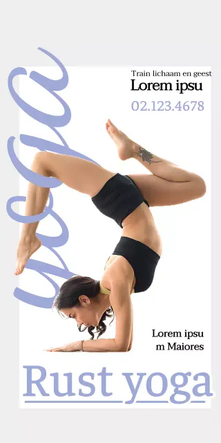 Yoga in paars soepel cursief