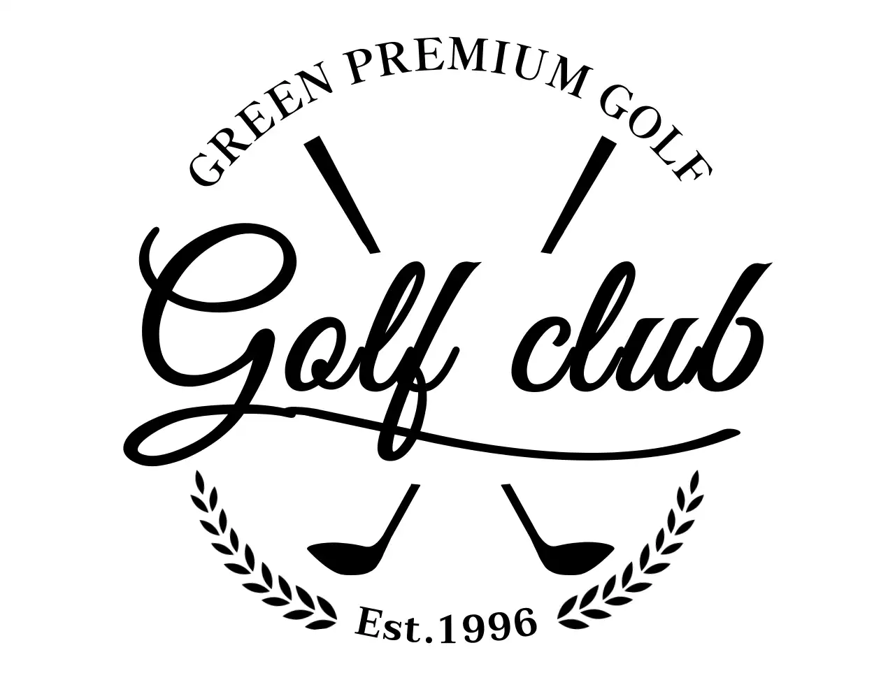 Concetto di lusso mazza da golf con illustrazione mazza da golf e scrittura a mano