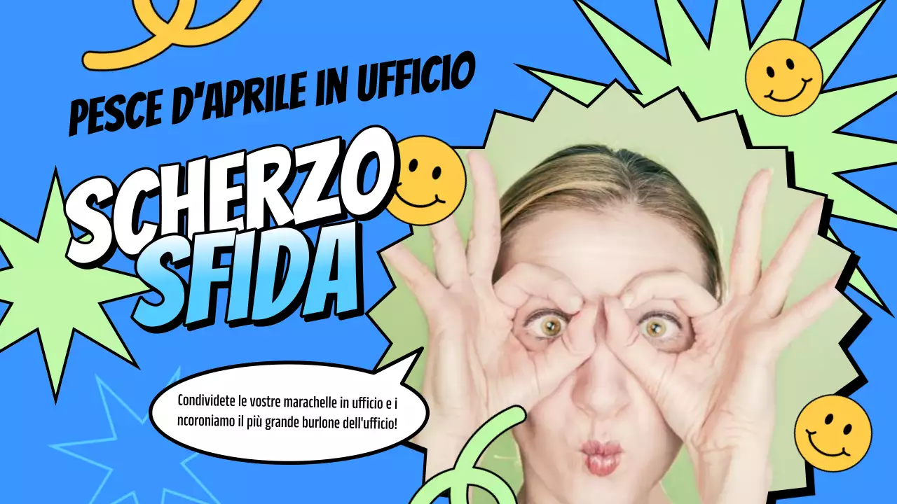 Introduzione alla sfida del Pesce d'Aprile pop art azzurro