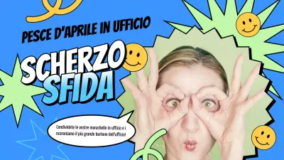 Introduzione alla sfida del Pesce d'Aprile pop art azzurro